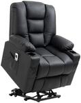 HOMCOM Sessel mit Aufstehhilfe Massagesessel mit Fu&szlig;st&uuml;tze Relaxsessel bis 150kg