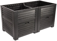 Jelenia Plast Hochbeet mit 2 Stauf&auml;chern, ca. 150 x 76 x 78 cm - Anthrazit
