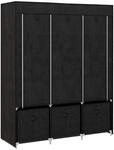 Stoffschrank, Faltschrank mit Rei&szlig;verschluss, Kleiderschrank, Schwarz