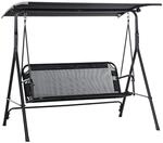 Outsunny 3-Sitzer Hollywoodschaukel Schaukelstuhl Outdoor Gartenliege Schwarz