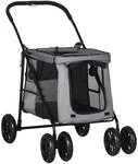 PawHut Hundewagen, Hundetrolley mit Kissen, faltbarer Hundebuggy, Katzenbuggy