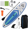 HOMCOM Aufblasbares Surfbrett mit Paddel Rutschfest Inkl. Ausrüstung Blau+Weiß 320