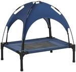 PawHut Haustierbett mit Baldachin Erh&ouml;ht Hundebett Hundeliege outdoor...
