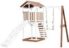 AXI Beach Tower Spielturm mit Einzelschaukel Braun/weiß - weiße Rutsche