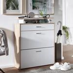 Wohnling Schuhschrank MDF Sonoma Eiche 80 cm Schuhregal Schuhkipper Design