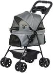 Hundewagen Pet Stroller f&uuml;r kleine Hunde Haustierwagen Oxford Grau