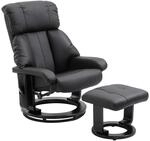 HOMCOM Relaxsessel mit Liegefunktion Massagesessel inkl. Hocker Fernsehsessel