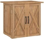 Outsunny Gartenschuppen, Holz-Ger&auml;teschrank, Doppelt&uuml;r, Magnetverschl&uuml;sse, Braun