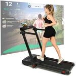 Christopeit-Sport Laufband und Walking Pad 2 in 1 schwarz/rot