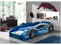 VIPACK - Kinderbett Police Car 70 x 140 cm blau lackiert