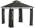 Pavillon ca. 3 x 3 m Gartenzelt mit Seitenwand Partyzelt mit Doppeldach