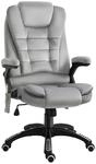 Massage Sessel, B&uuml;rostuhl mit Massagefunktion, Gaming Stuhl, PU-R&auml;der, Grau,...