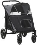 PawHut Hundebuggy Hundewagen Faltbarer Haustier Buggy bis 40 kg, Oxford, Grau