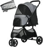 Hundebuggy Hundewagen f&uuml;r kleine und kleinste Hunde Katzenwagen Grau