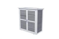 Gartenschrank MOMO H&ouml;he 95 cm Tannenholz grau/wei&szlig;