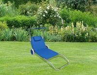 Gartenliege Sonnenliege rollbar Blau