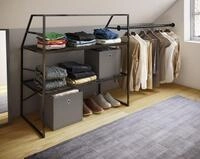 Kleiderschrank "Disal" mit Stange schwarz