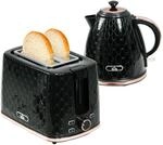 HOMCOM Wasserkocher Toaster Set 2200 W 1,7L Wasserkocher, 2 Scheiben Toaster