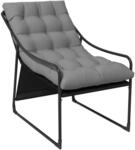 Gartensessel Gartenstuhl mit dickem Kissen Loungesessel mit Armlehne