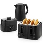 HOMCOM Wasserkocher Toaster Eierkocher Set 1,7L Wasserkocher 4 Scheiben Toaster