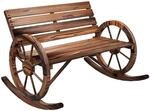 Schaukelbank aus Holz, Gartenbank mit Armlehne, Schwingbank f&uuml;r Garten