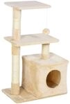 Kratzbaum mit Sisal Katzenm&ouml;bel mit Spielzeug Pl&uuml;sch Beige H&ouml;he 81,5 cm