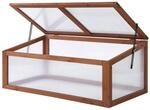 Outsunny Fr&uuml;hbeet Holz, Mini Gew&auml;chshaus 100 x 65 x 40 cm, Treibhaus