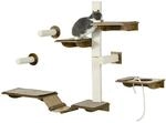 PawHut Katzen Kletterwand Set, 8-teilig Katzenm&ouml;bel mit Kratzb&auml;umen, Sisal