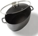 STONELINE&reg; Gourmet Br&auml;ter oval mit Aroma-Glasdeckel