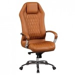 Amstyle Chefsessel Monterey Echtleder caramel Drehstuhl mit