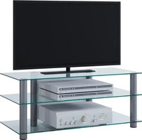 VCM TV-M&ouml;bel Zumbo | LCD Rack, LED Tisch Alu Klarglas