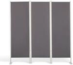 LECO 3tlg. Paravent Stellwand aus Polyester, ca. 150 x 156 cm - Anthrazit