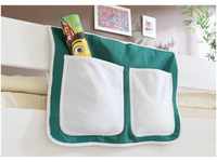 Ticaa Bett-Tasche für Hoch- und Etagenbetten "dunkelgrün-weiß (Goal)"