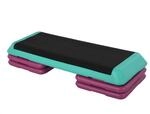 Steppbrett Aerobic Fitness Heimtrainer h&ouml;henverstellbar Schwarz+Gr&uuml;n+Violett 110 x