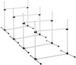 PawHut Agility H&uuml;rdenset Slalom Stangen Hunde Training Set 4 x H&uuml;rden Wei&szlig;