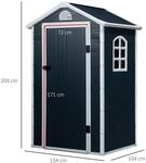 Outsunny Ger&auml;tehaus, Outdoor, Metall, Grau, 134 x 104 x 204 cm
