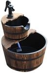 2-stufig Gartenbrunnen Dunkelbraun 44,5 x 44,5 x 58,5 cm