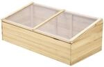 Gew&auml;chshaus Holz Fr&uuml;hbeet Fr&uuml;hbeetkasten Natur Tanne PC-Platte 100 x 50 x 35 cm