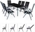 Casaria Garten-Sitzgruppe Bern 9-tlg. Silber Alu