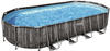 Power Steel™ Frame Pool Komplett-Set mit Filterpumpe 732x366x122 cm , Holz-Optik