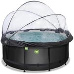 EXIT Black Leather Pool &oslash;360x122cm mit Sandfilterpumpe und Abdeckung und...