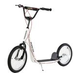 HOMCOM Tretroller Kinderroller Scooter Cityroller Luftreifen verstellbar Wei&szlig;