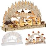 DEUBA Schwibbogen Winterdorf Weihnachten hellbraun