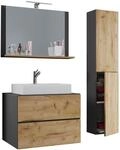 VCM Badblock Lendas L 80cm Unterschrank + Spiegel + 1 Seitenschrank