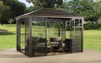 50NRTH Sojag Aluminium Pavillon und Solarium Castel 10x12 bronze