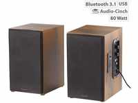 auvisio MSS-90.usb Lautsprecher Holz Gehäuse Aktiver Stereo-Regallautsprecher