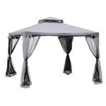 Gartenpavillon Pavillon Gartenzelt mit 4 Seitenw&auml;nden 3 x 3 m Hellgrau