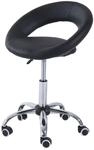 Rollhocker Arbeitshocker Drehhocker B&uuml;rostuhl verstellbar, PU+Metall, Schwarz, 50 x