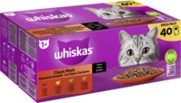 Whiskas Portionsbeutel Multipack Mega Pack 1+ Klassische Auswahl in Sauce 40 x...