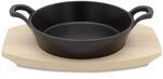 KR&Uuml;GER Eisenguss Servierpfanne Toledo &Oslash; 18 cm - mit Holzteller - hohe